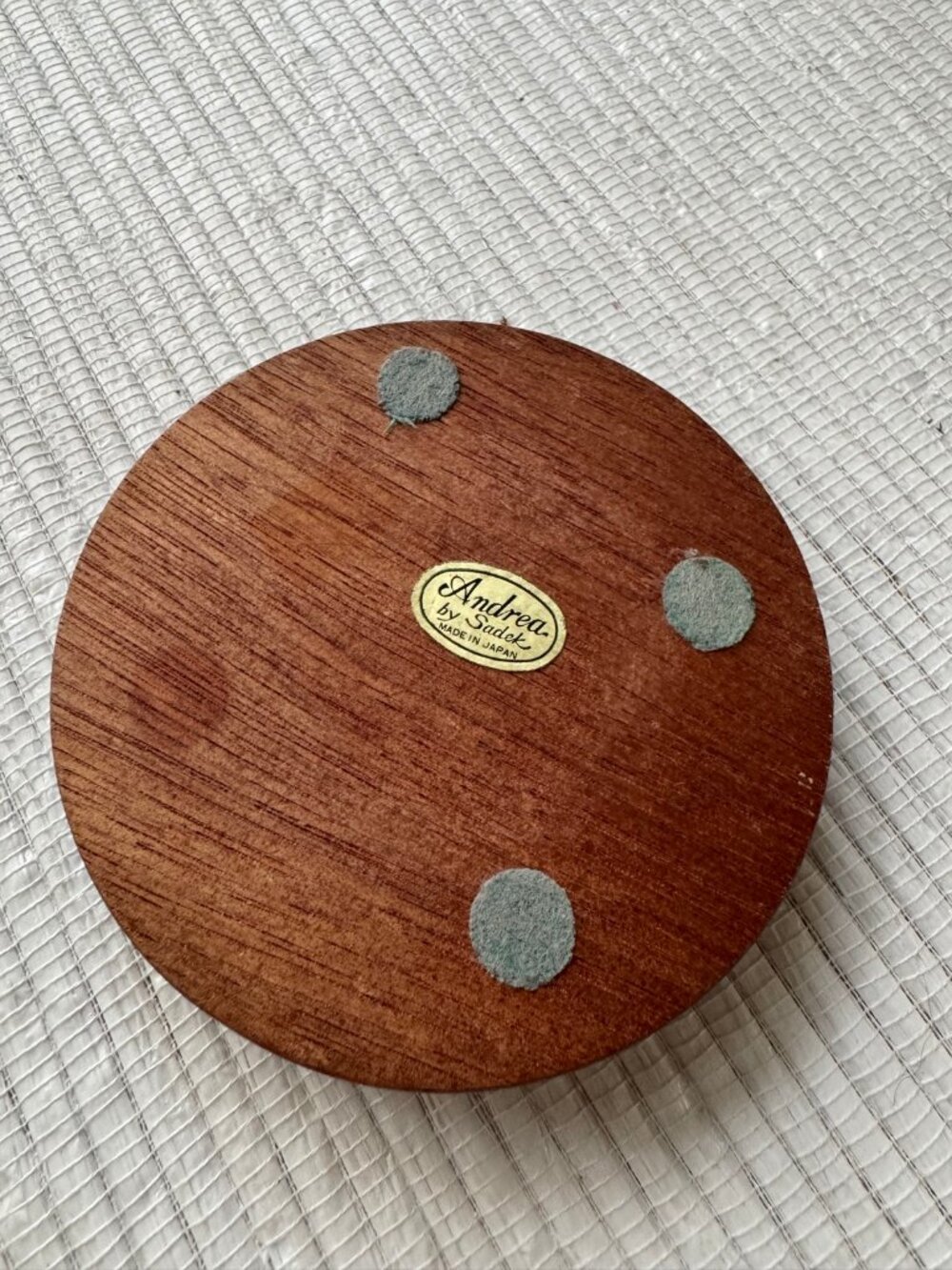Vintage Andrea by Sadek Teak Cheese Server Base — Cheese Dome Stand, Made in Jap